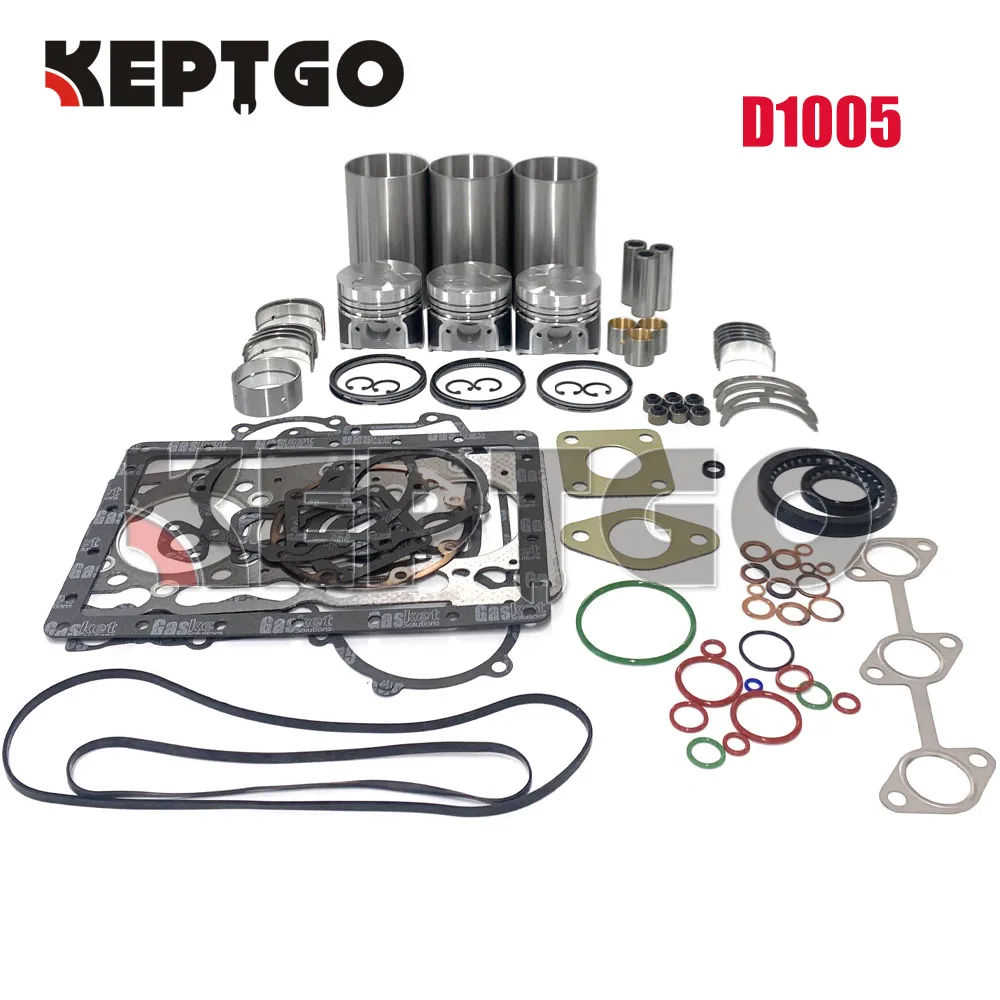 D1005 3 Cylinder Rebuild Kit for Kubota Engine B2320DTN B2320DWO B2320HSD repair kit