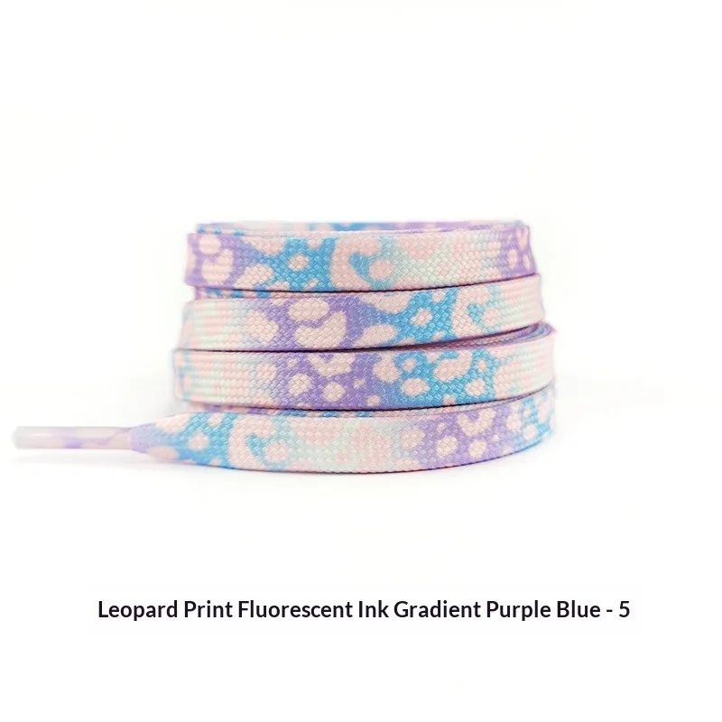 Tie Dye Leopard Print Colorful Shoelaces Durable Replacement Laces Sneakers Canvas Casual Shoes