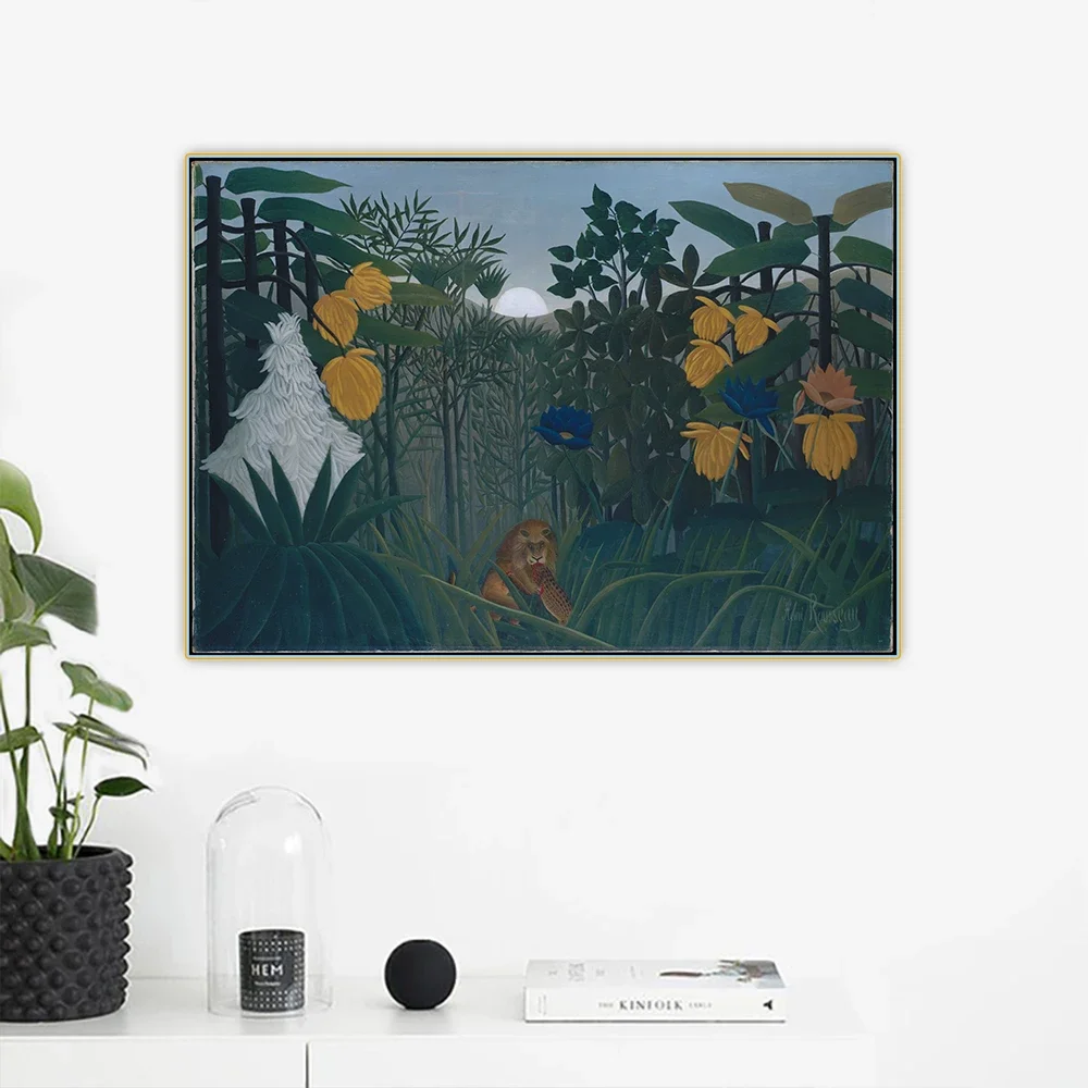Citon Henri Rousseau 《El Repaste del León 》 lienzo pintura al óleo obra de arte póster imagen pared fondo decoración decoración del hogar