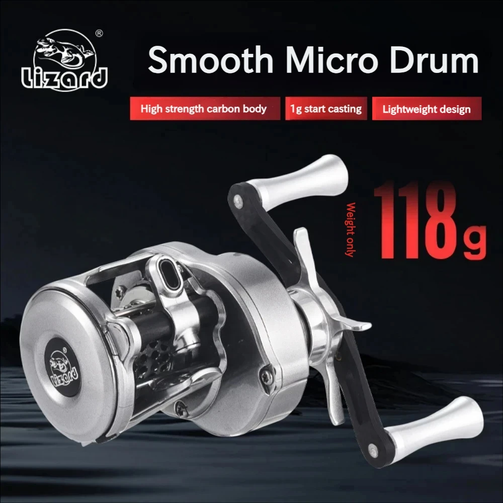 

Ультралегкая катушка для бейткастинга 118 г, карбоновый гибридный корпус, магнитный тормоз, передаточное число 7.6:1 для ловли на ручьевой рыбу, минноу и микроприманки