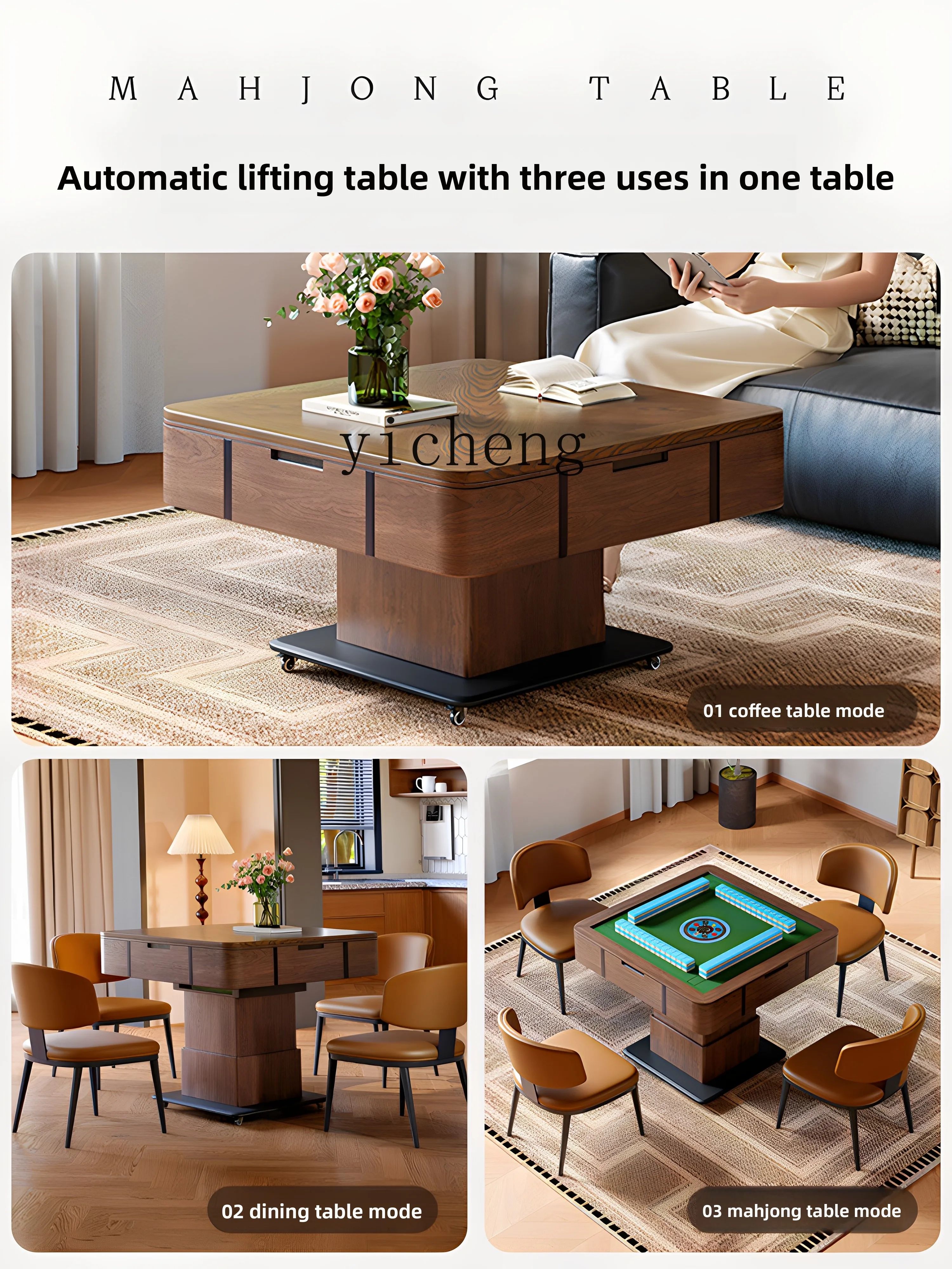 

LSL Solid Wood Mahjong Machine Fully Automatic Home Multi-Functional Mahjong Table Dual-Use Lifting Silent