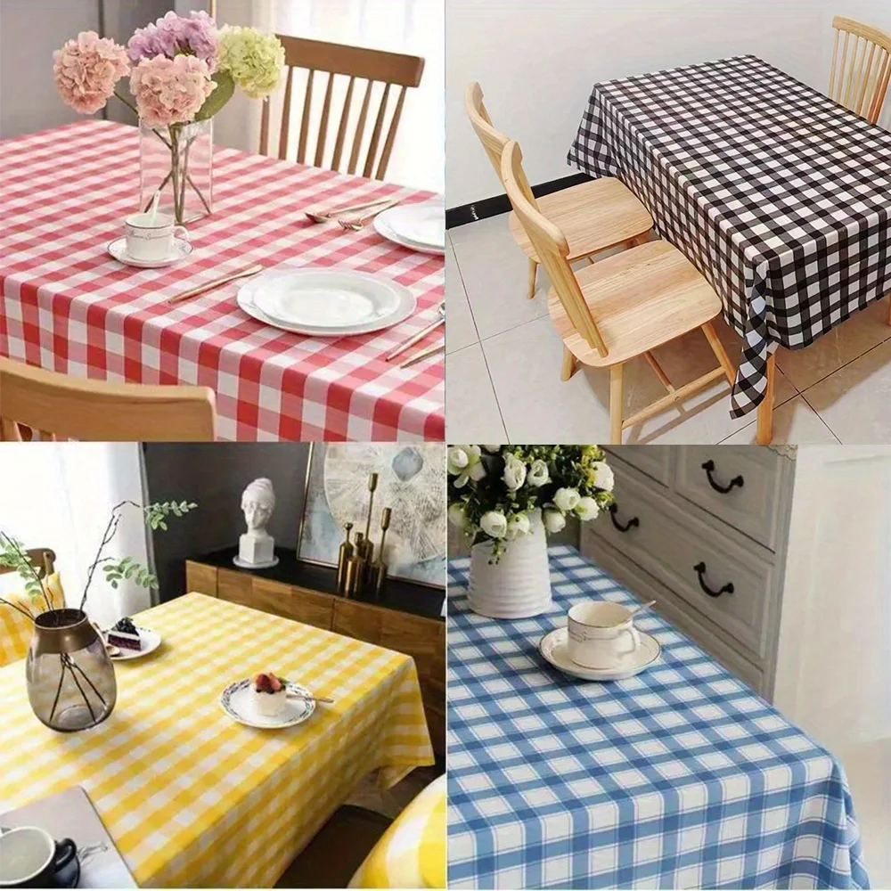 

4 Pack Disposable Square Tablecloths Perfect for Picnics, Birthdays, Christmas, Camping and Mardi Gras Parties