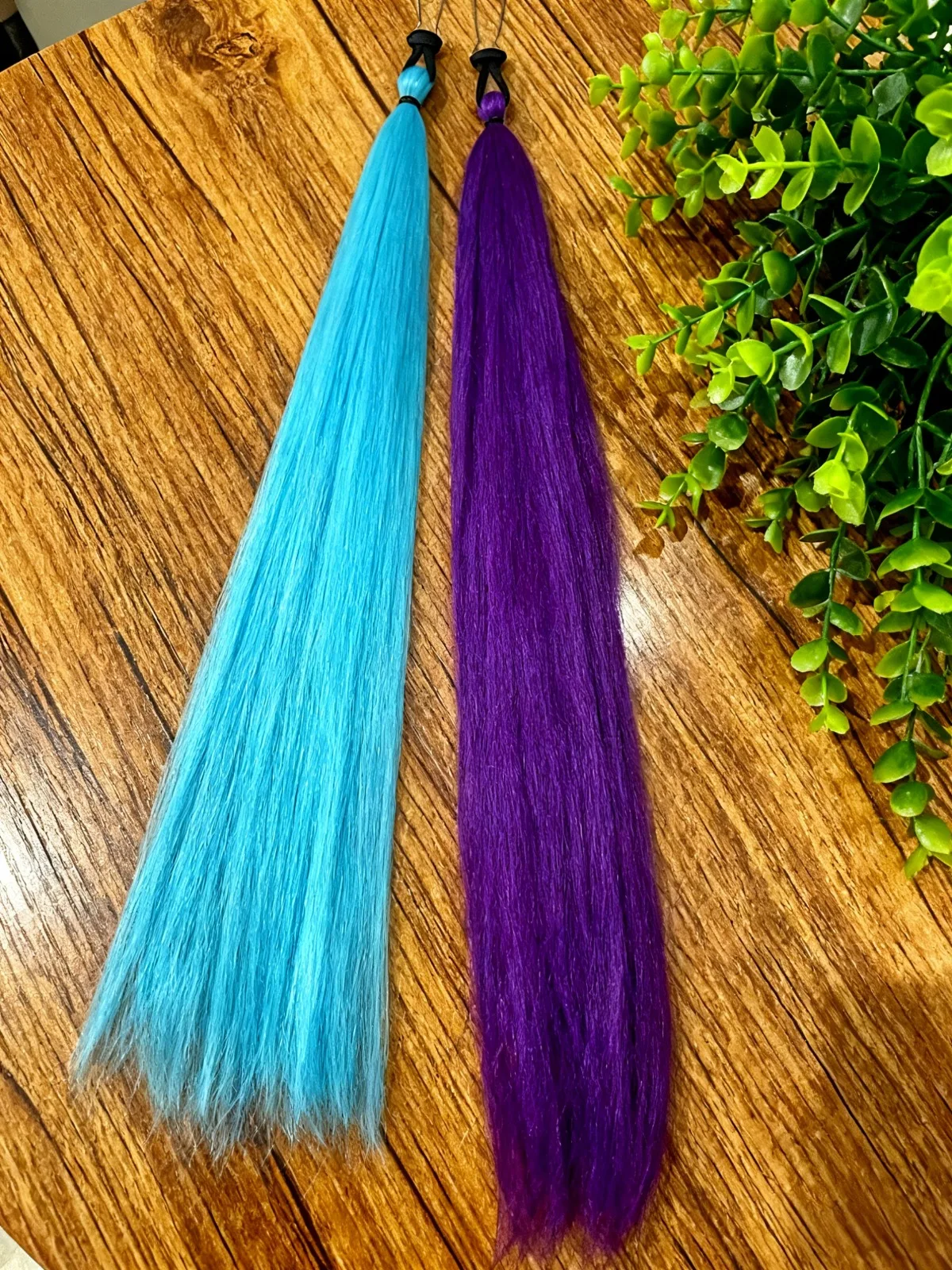 الاصطناعية الملونة ذيل حصان تمديد 2 قطعة طويلة مستقيمة DIY مضفر ذيل حصان هيربيسي مع شريط مطاطي النساء إكسسوارات الشعر