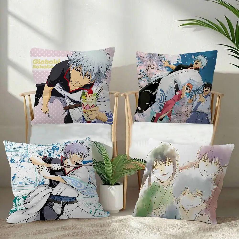 Anime G-Gintama Cushion Cover Soft Decorative Square Cushion Covers 45x45cm Pillowcases For Sofa Couch Bedroom