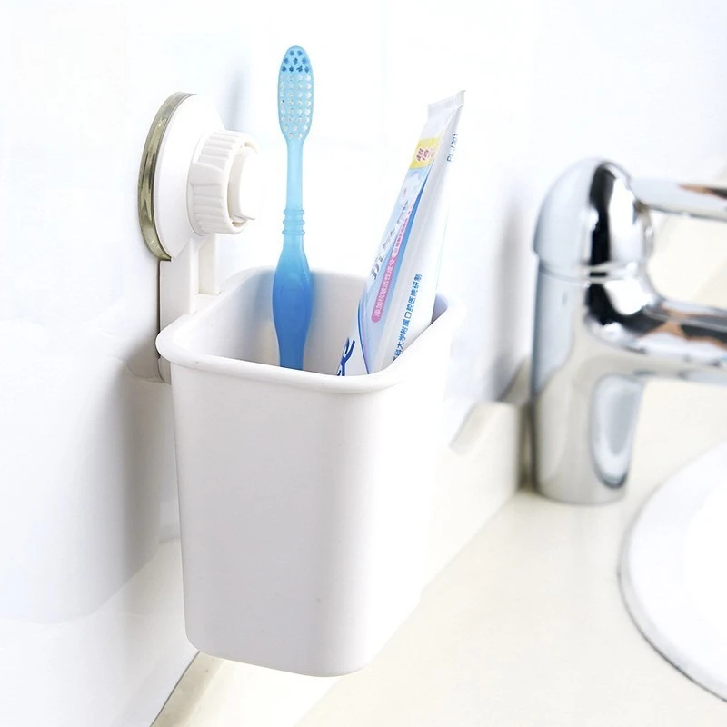 Multifunctional Wall Mounted Bathroom Toothbrush Toothpaste Storage Rack Lightweight Organizer for Home Restroom Area