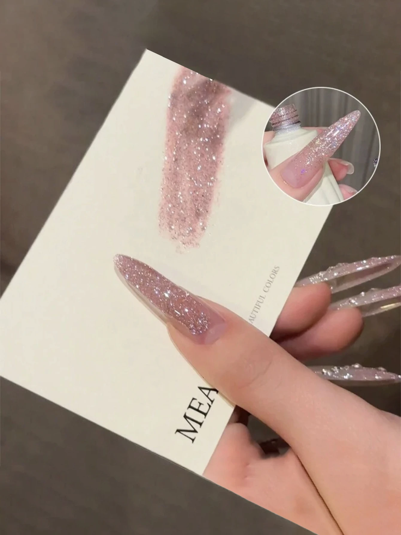 MIANEL 12ML Karat Pink Flash Glitter Gel Nagellack 2026 Neu Feiner Glitzer Zerkleinerte Diamant-Gel-Lackierung Nagelkunst Rosa Nägel