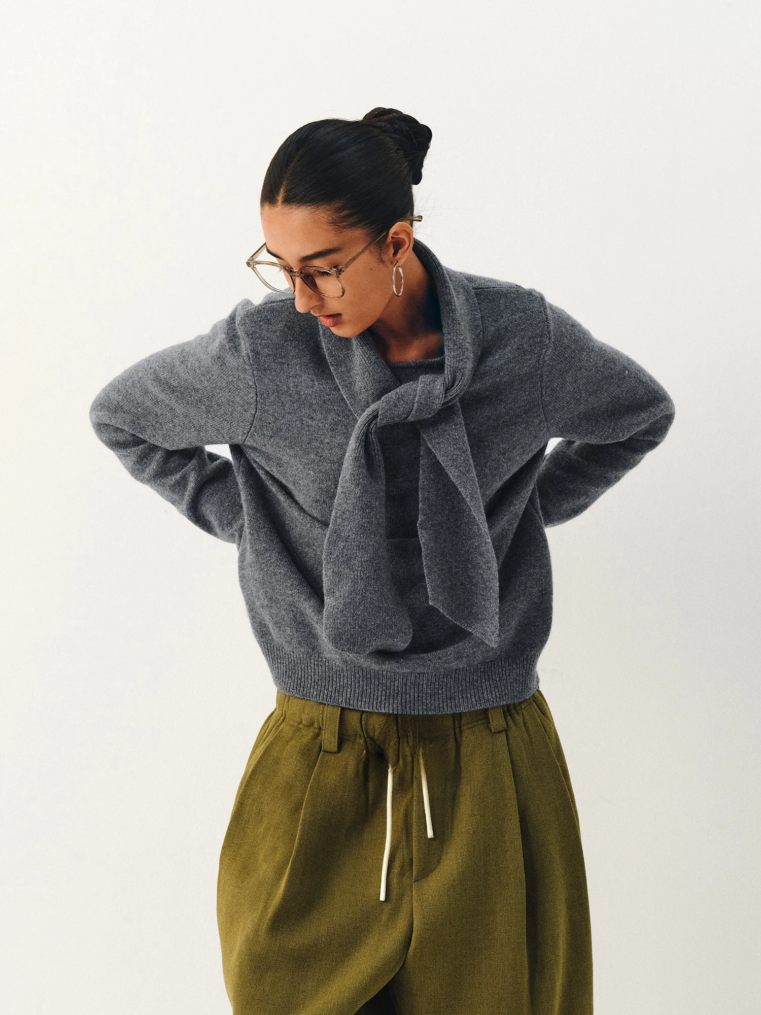 

TAYCO mat Sle Woolen Knitted Sweater Women's Lazy Sle ey Overhead irt Scarf Design Winter Faion Ladies' Knit...