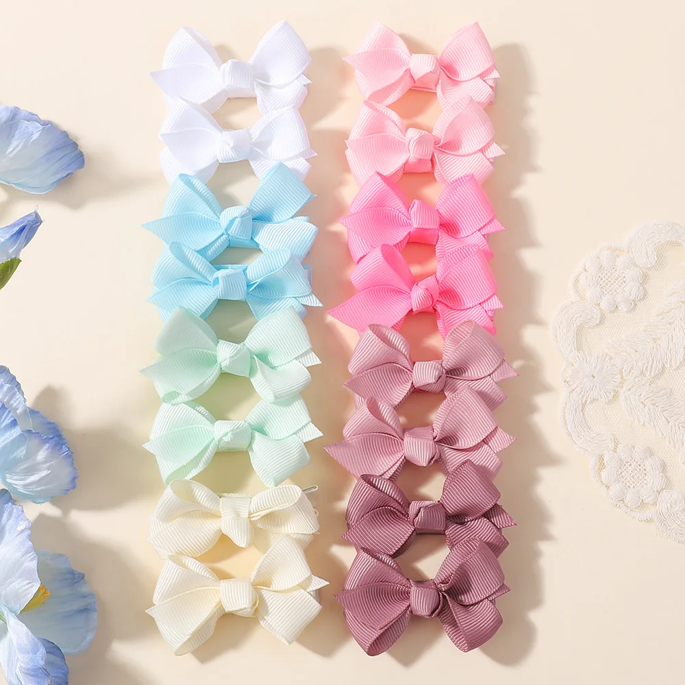 16 قطعة/المجموعة لطيف الملونة الشريط فيونكات شعر مقاطع للطفل الفتيات اليدوية Bowknot دبوس الشعر المشابك أغطية الرأس إكسسوارات الشعر