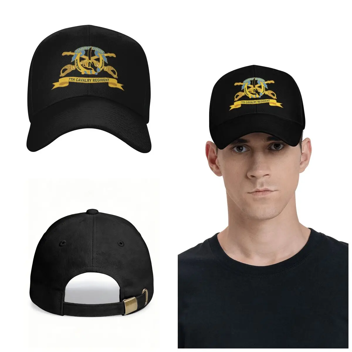 Army - 7th Cavalry Regiment W Br - Ribbon Cap Fashion Casual Baseball Caps Adjustable Hat Unisex Baseball Hats Customizable