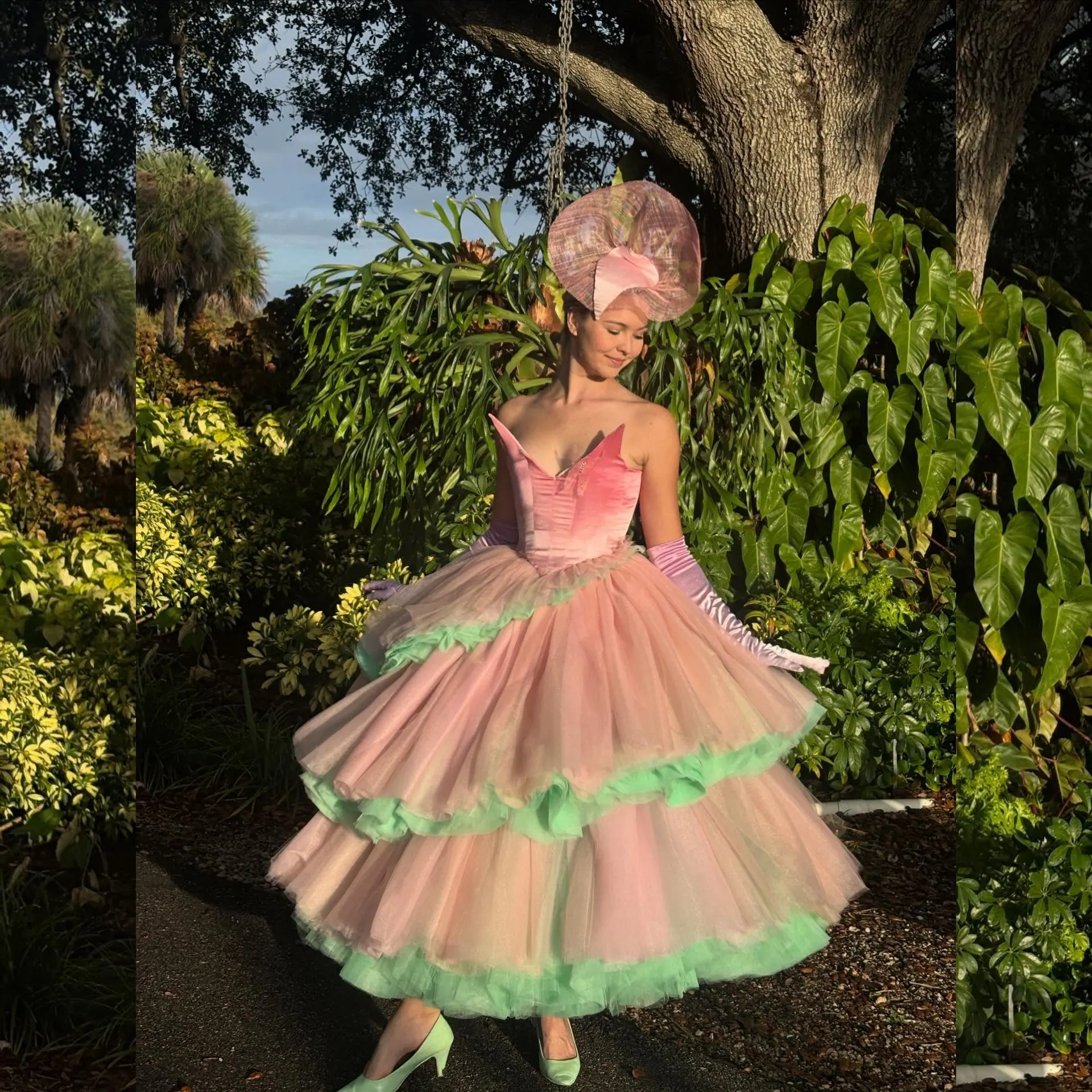 

Floor Length Ruffled Skirt Women's Partywear Bubble Hem Tutu Skirts Custom Made Mint Green & Pink Ombre Ruffled Tutu Skirts 2026