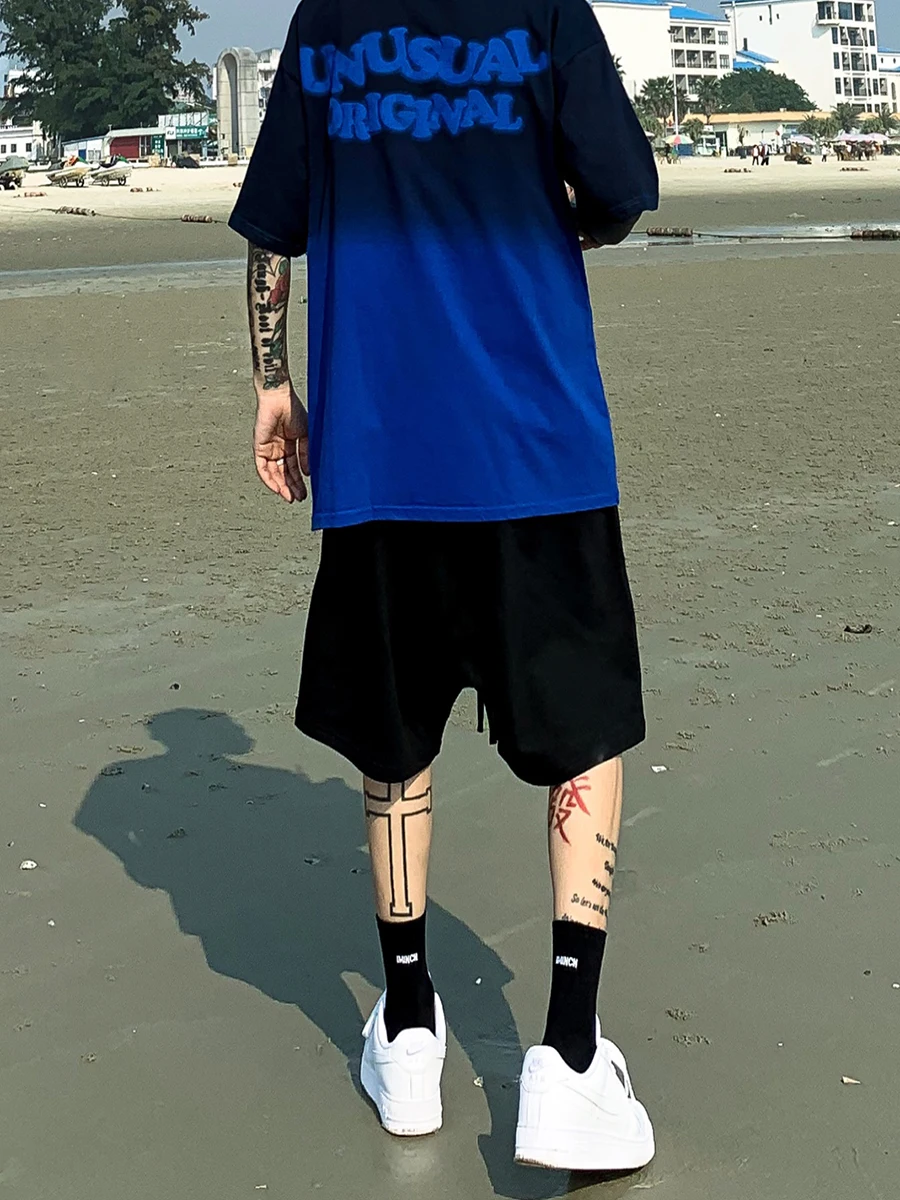 

Loose Men's Casual Pants Color Sporty American Style Five-Quarter Shorts Youthful Summer Fashion Trendy Straight Leg