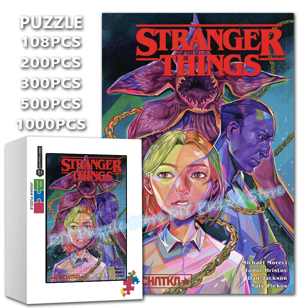 

Пазлы-головоломки по мотивам сериала ужасов «Очень странные дела» (108/200/300/500/1000/1500 элементов) – развивающие интеллектуальные игры, креативные подарки, игрушки