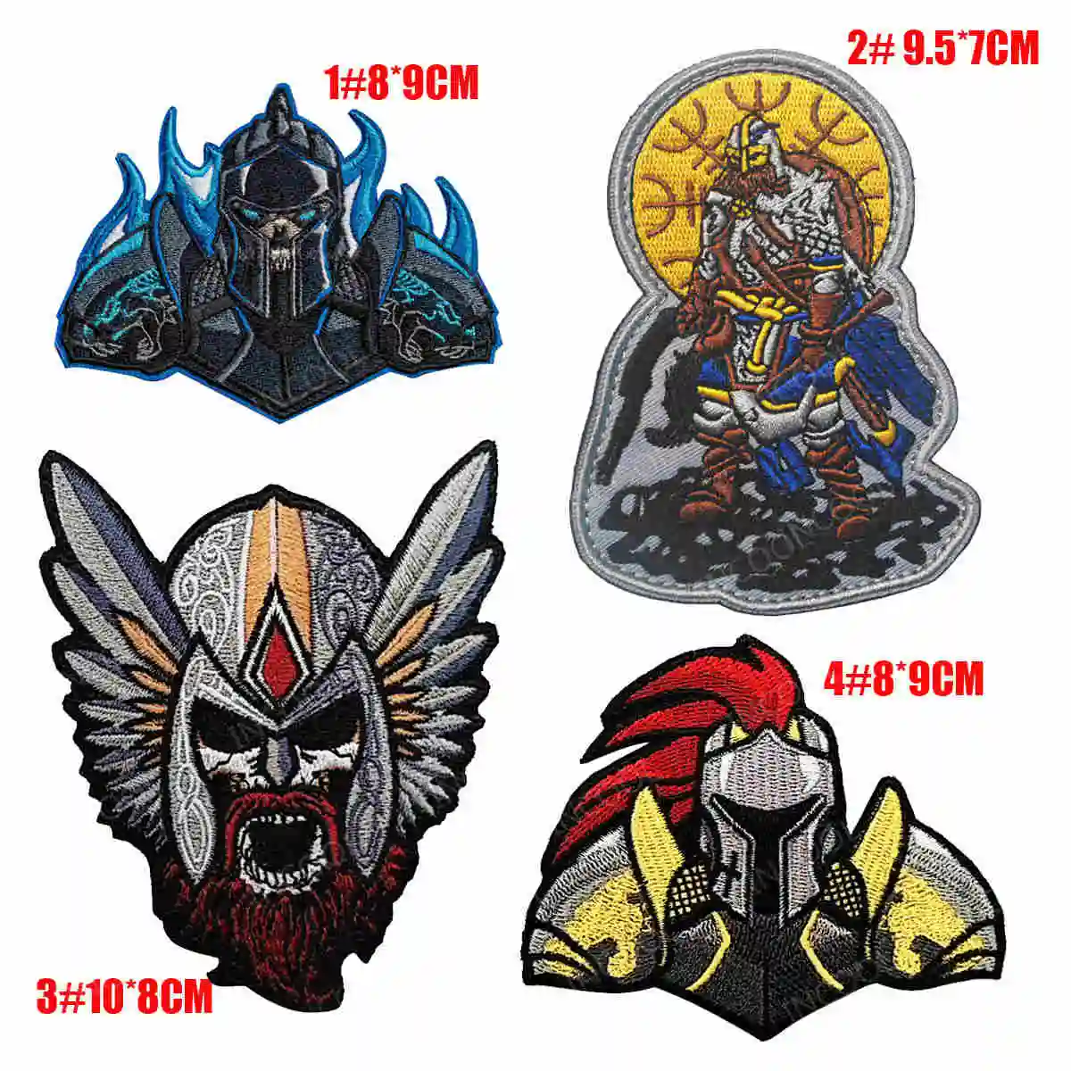 Soldier Tactical Embroidered Patches Skull Helmet Warrior Bear Patch Armband Decorative Badges Sticker Appliqued For Clothing