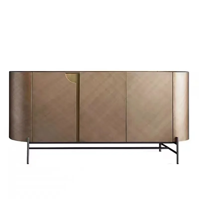 

Light luxury Italian high-end villa locker metallic paint designer