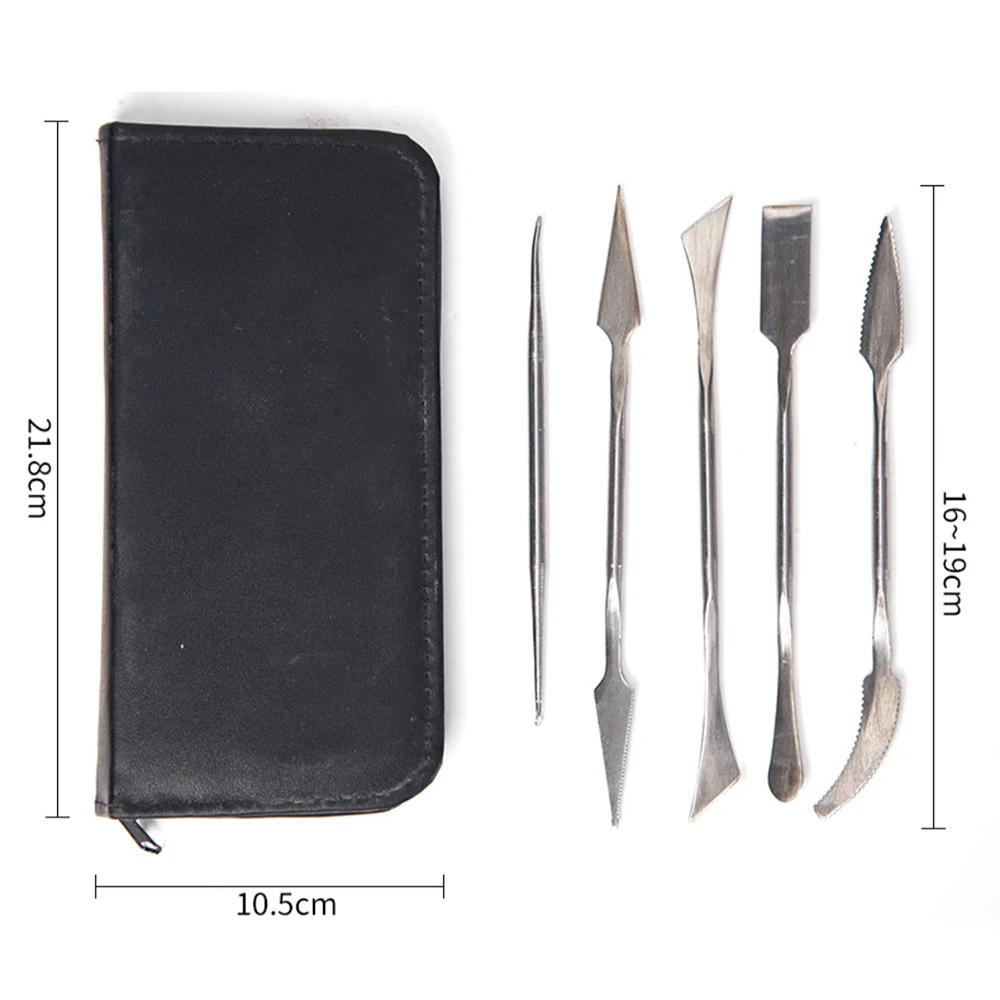 5PCS Clay Sculpting Sculpt Smoothing Wax Carving Pottery Ceramic Tools Polymer Shapers Modeling Carved Knife Set