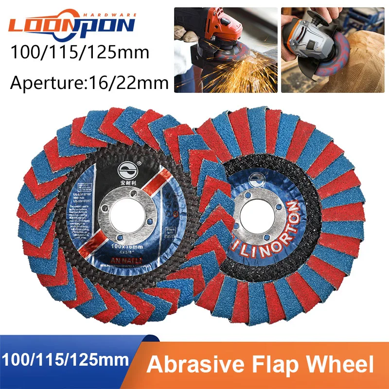 

Loonpon 100/115/125mm Grinding Discs Grinding Wheel Sanding Abrasive Flap Disc for Angle Grinder Metal Polishing Rust Removal