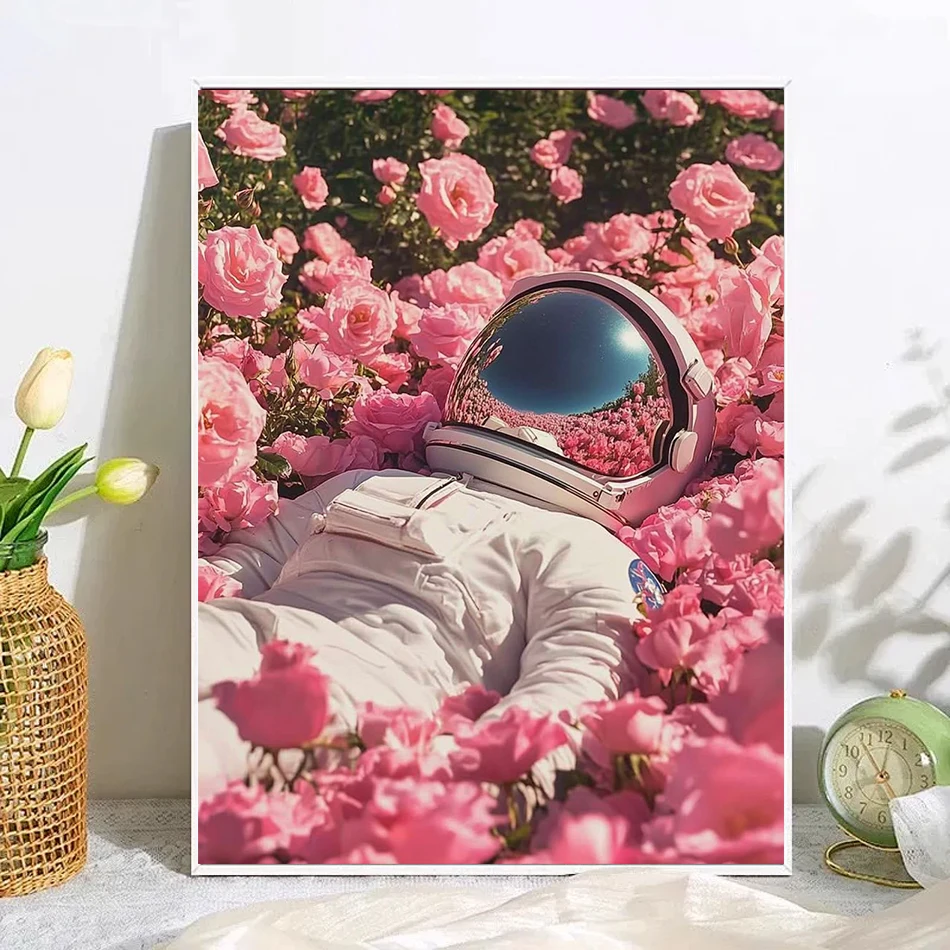 

SDOYUNO Paintings For Painting By Numbers Astronaut flowers Picture Drawing Diy Crafts Art Supplies Digital Paintings On Number