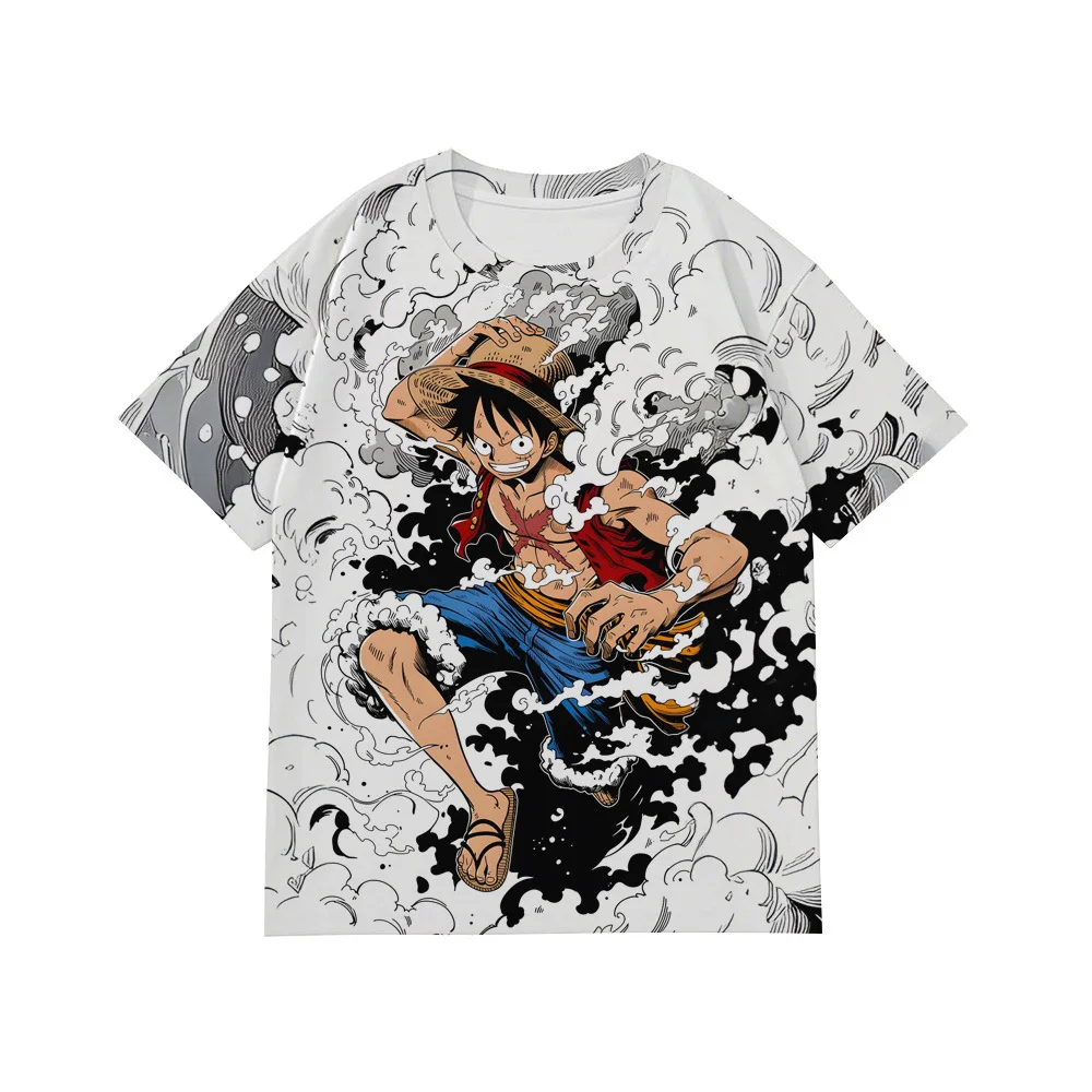 

One Piece Luffy and Solon Anime Printed T-shirt Men's and Women's T-shirt Men's Top Sports T-shirt 2026 Summer New Tee