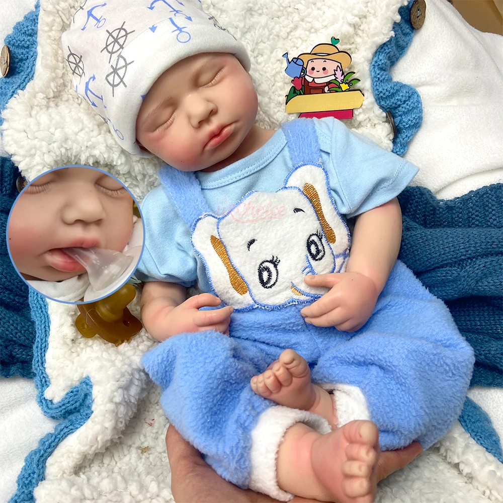 20Inch Open Mouth Loulou Soft Touch Silicone Reborn Doll Waterproof Realistic 3D Skin Rebirth Doll Christmas Gift for Dementia
