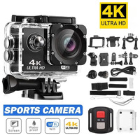 Ultra HD 4K Action Camera 30fps/170D Underwater Helmet Waterproof 2.0-inch Screen WiFi Remote Control Sports go Video Camera Pro