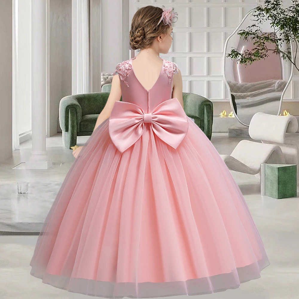 New Flower Girl Dresses Piano Performance Dress Birthday Wedding Party Pageant Costume Gorgeous Birthday Evening Dress 4-14Y