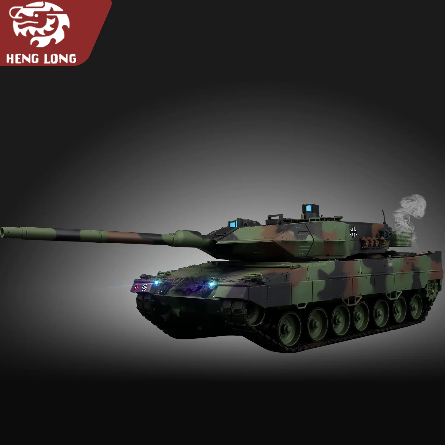 Heng Long RC-Panzer 1/16 Deutsches Leopard 2A6-Panzermodell (Vollkunststoff-Basic-Version). & 320 °   Rotierender Turm & TK7.0 & 2,4 GHz) Nr. 3889