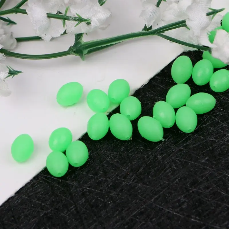 

100Pcs Oval Luminous Fishing Lures Fishing Beads Sea Hard Floating Float Tackles