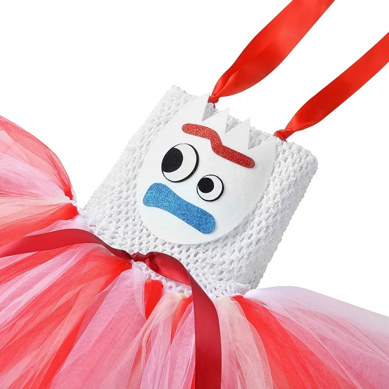 Toy Forky Inspired Tutu Dress for Girls Birthday Party Princess Dress Girls Halloween Cosplay Costume for Kids Fancy Dress Up