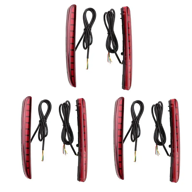 

6X For Honda Civic 2017-2018 Type R Hatchback LED Brake Light Rear Bumper Reflector Driving Fog Lamp