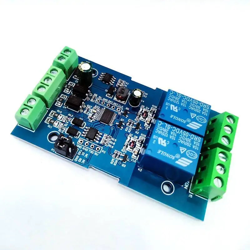 

Модуль реле защиты от обратной полярности Modbus RTU 7-24В RS485/TTL, 2-канальный, 2-позиционный вход RS485