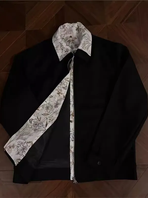 

Осенний большой размер 300, сумка High Sensation с цветочным принтом, мужская куртка, многослойная верхняя одежда для пар