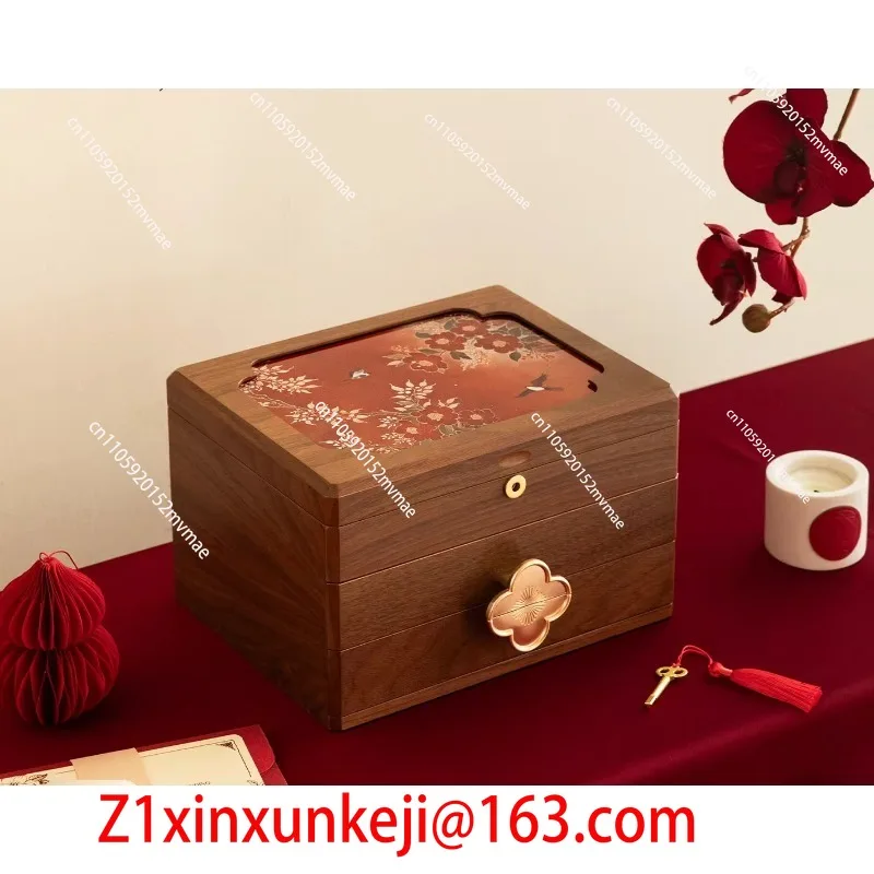 Practical High-end Jewelry Box with Lock Wedding Birthday Gift for Friends