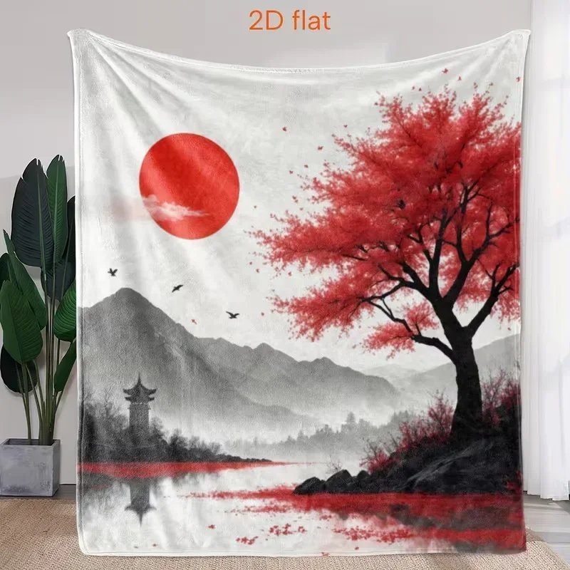Vintage Oil Painting Golden Wealth Angel Coin Wing Print Throw Blanket Soft Cozy Warm Bed Sofa Luxury Classic Home Decor