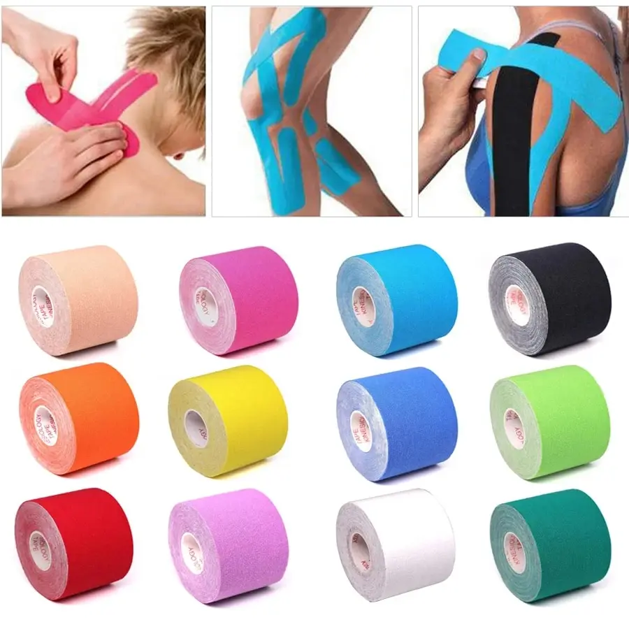 Fitness Pre Cut Muscle Patch Type I Elastic Exercise Muscle Patch Tape Intramuscular Tape Waterproof and Breathable Sports Tape