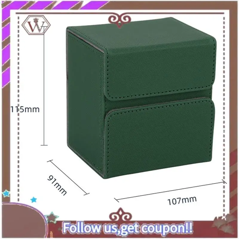 ABBG-カード収納ボックス ダイストレイ付き グッズカードケース ゲームスリーブカード収集用 耐久性のある ブラック + グレー