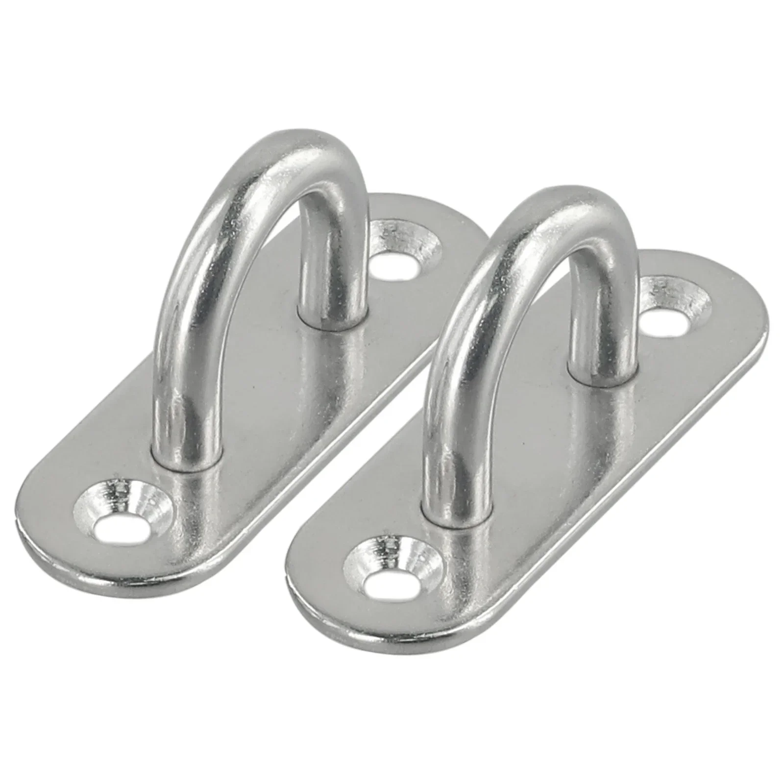 Marine Grade Stainless Steel Oblong Pad Eye Plate Heavy Duty 2 Pack Corrosion Resistant Suitable for Chandlery Applications