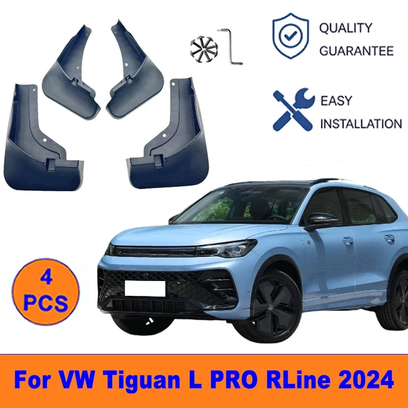 

4Pcs Mud Flaps For VW Tiguan L PRO RLine 2024 - Splash Guards Front & Rear Wheel Fender Mudguards Car Exterior Protection Parts