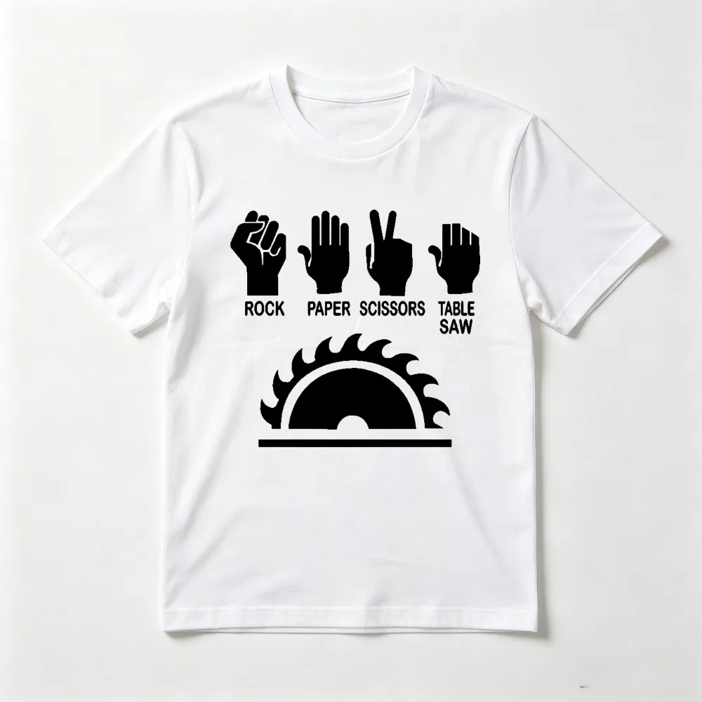 Rock Paper Scissors Carpenter T-shirt Vintage Style Graphic Printed Classics Tshirt Summer Short Sleeve O-neck Man Women Tees