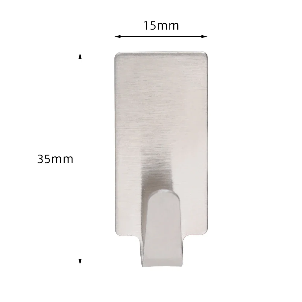 스테인리스강 자체 접착 후크, 무거운 벽 걸이 후크, 욕실 정리함, 수건 걸이, 다목적 주방 선반 선반, 1 개, 10 개