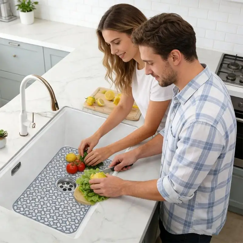 dark-gray-kitchen-sink-mat-with-slip-resistant-pattern-for-face-security-and-wet-dish-organization