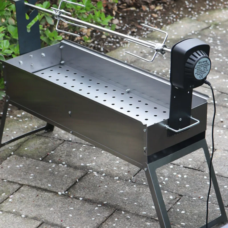 Barbecue oven outdoor roast lamb leg grill automatic rotating charcoal roast chicken stove outdoor thickening household barbecue