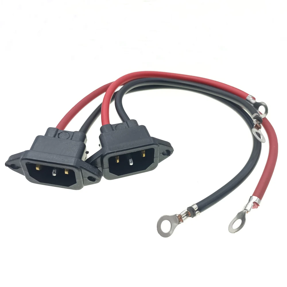 Impermeabile nero 10A 250V IEC320 C13 C14 bicicletta elettrica connettore presa cablata per auto ricarica batteria presa di corrente alternata