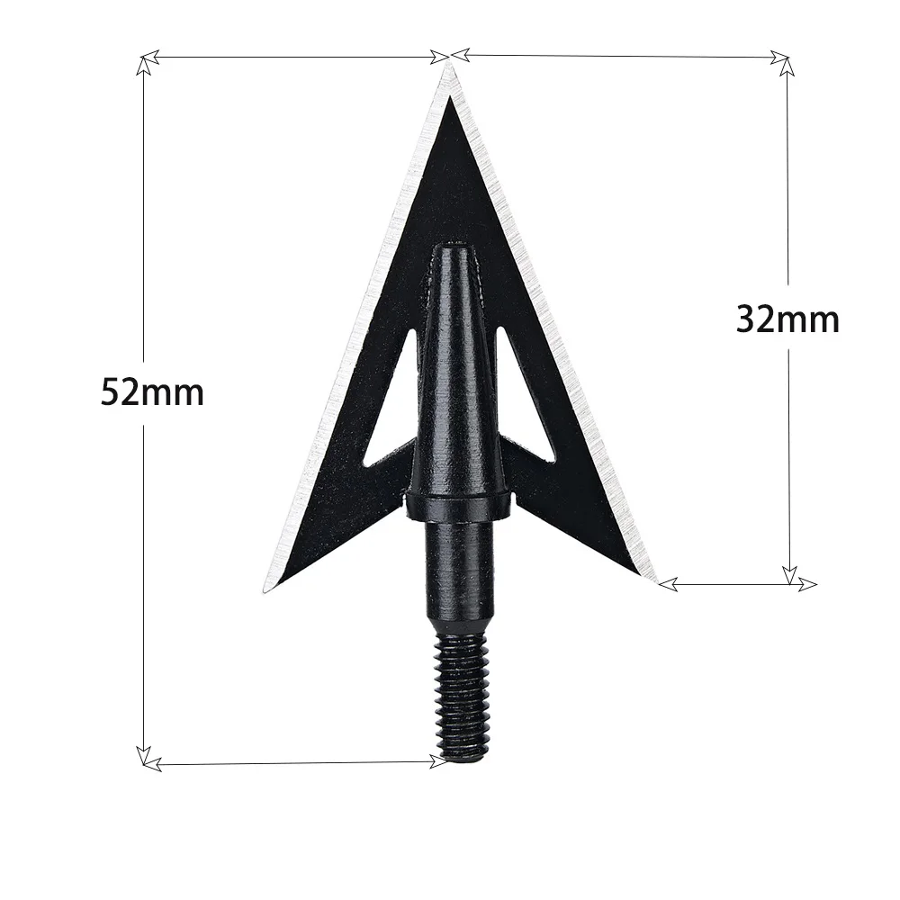 Toparchery-puntas de flecha de Triple filo para arco recurvo/compuesto, accesorios de tiro deportivo de caza, acero al carbono, grano 12/24, 6/100