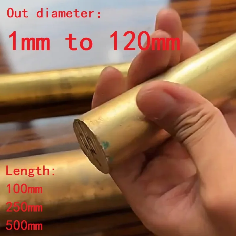 Comprimento 100mm 250mm 500mm haste redonda de latão barra de haste de metal 1mm,2mm,3mm,4mm,5mm,6mm,8mm,10mm,12mm,14mm,15mm,16mm,18mm,20mm a 60mm
