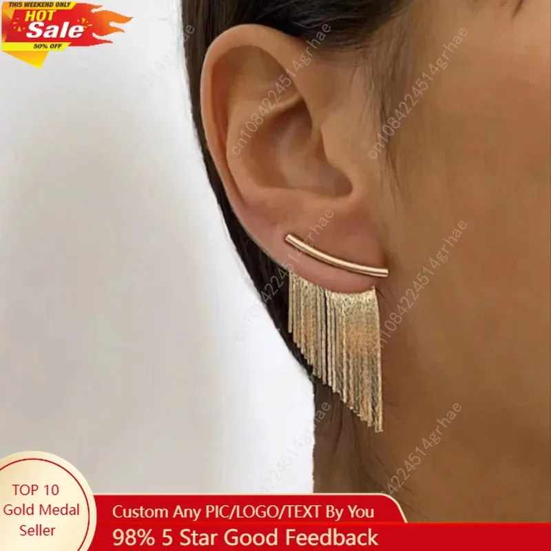 

Модные массивные серьги, длинные массивные серьги золотого цвета с блестящими кисточками для женщин, женские свадебные повседневные кулоны, ювелирные изделия, подарки