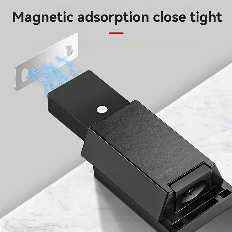 2pcs Automatic Rebound Magnetic Cabinet Door Latch, Cabinet Door Opener - Cabinet Accessories, Handle-Less Buffer, No Handle Des