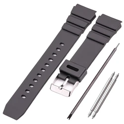 Watch Band Strap Black Sport Diving Watchband 18 20 22mm Men Silicone Bracelet With Silver Stainless Steel Pin Buckle