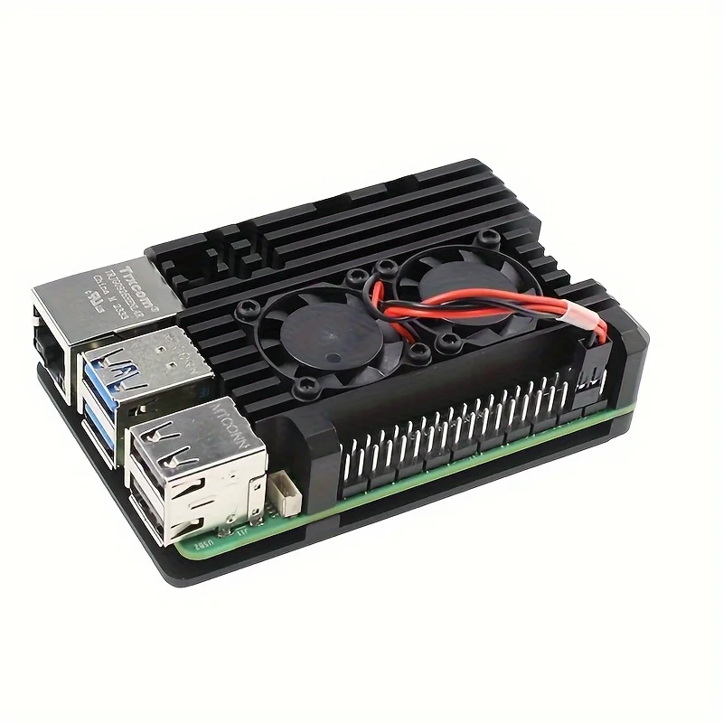 Raspberry Pi 5th generation dual fan heat dissipation case Raspberry Pi 5 aluminum alloy heat dissipation protective case box