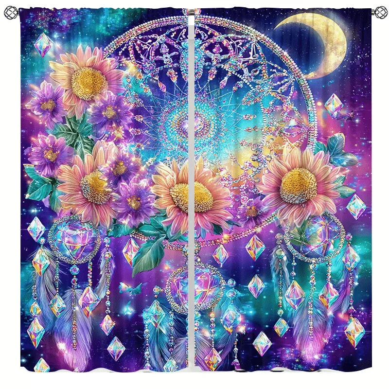 Dreamcatcher Starry Sky Curtain is installed using pocket rods and is suitable for bedrooms, living rooms, balconies decoration