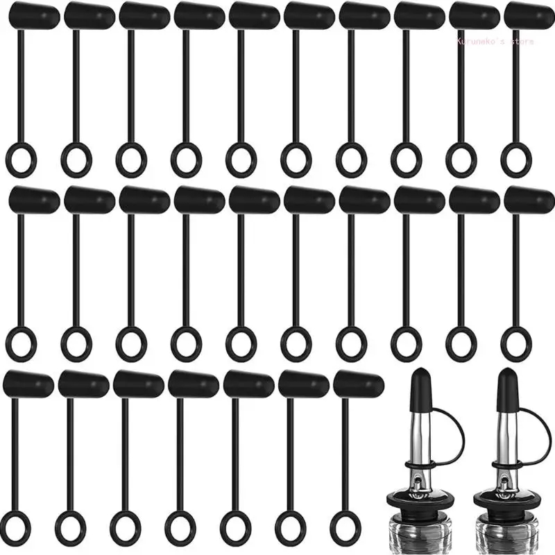 BỘ 50 Đen Đổ Vòi Có Rót Bụi Mũ Rượu Rót Bao Chất Liệu PVC PVC Nắp Chai Nước Giải Khát Hộp Chia Mũ